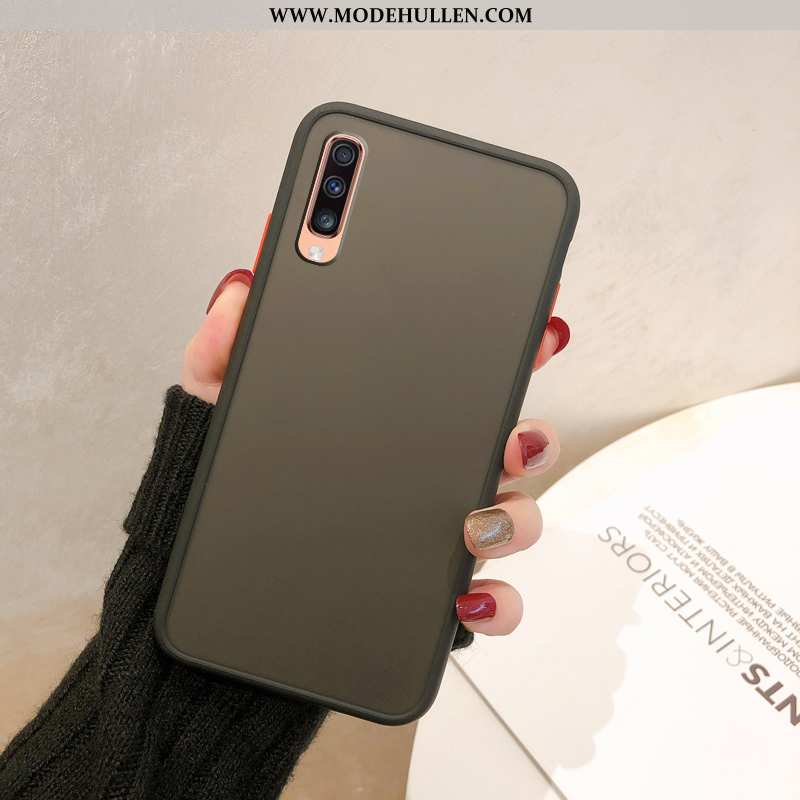 Hülle Samsung Galaxy A70 Schutz Nubuck Sterne Case Neu Rot Rote