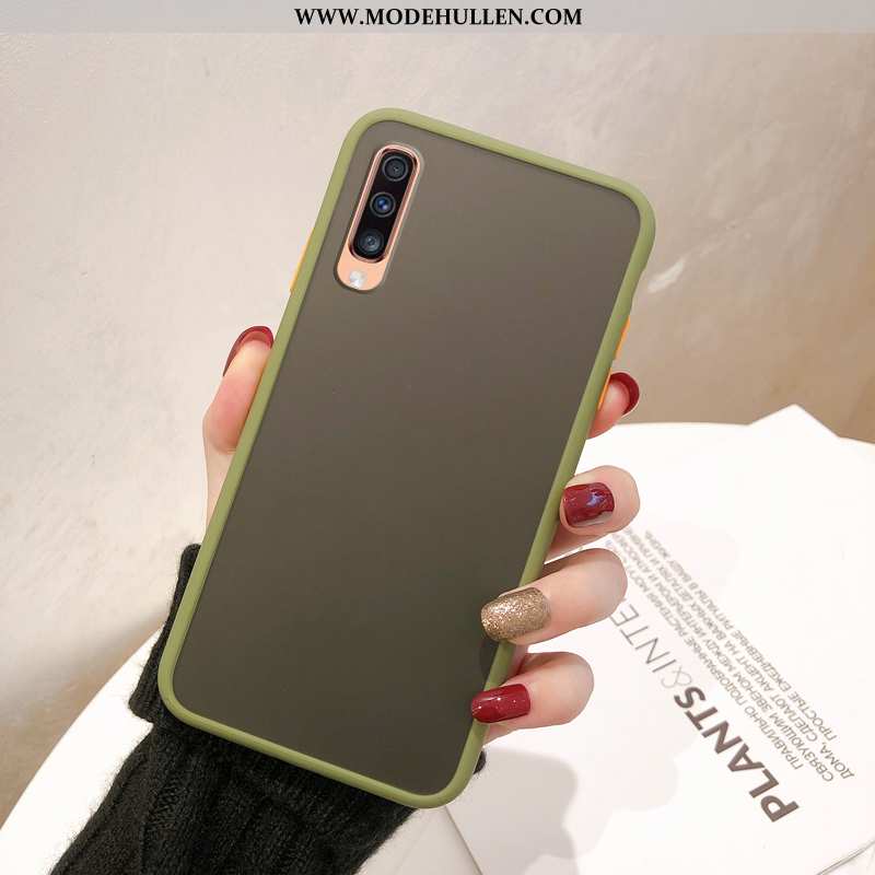 Hülle Samsung Galaxy A70 Schutz Nubuck Sterne Case Neu Rot Rote