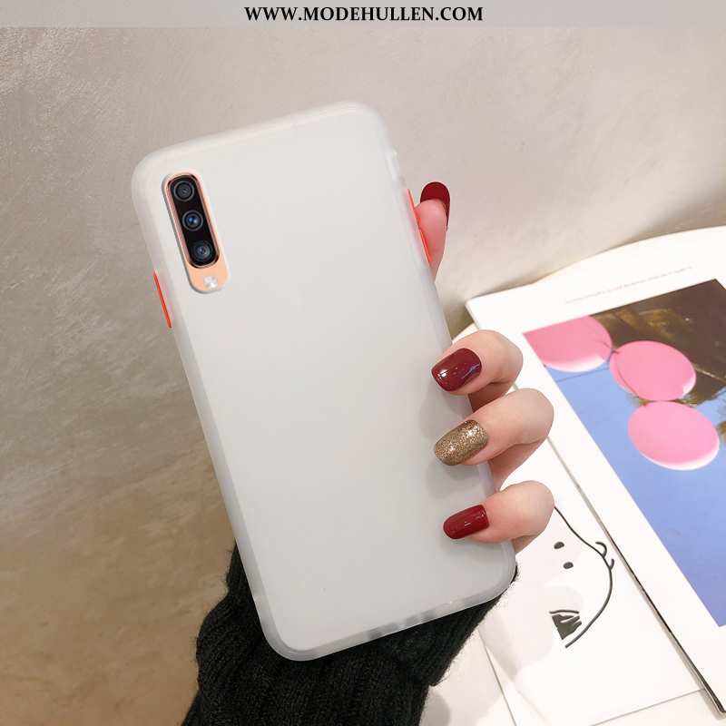 Hülle Samsung Galaxy A70 Schutz Nubuck Sterne Case Neu Rot Rote