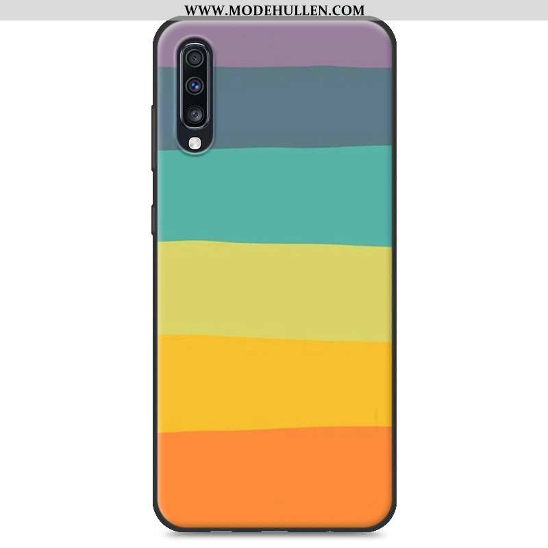 Hülle Samsung Galaxy A70 Silikon Case Schutz Handy Netto Rot Kratzfest Case Einfassung Gelbe