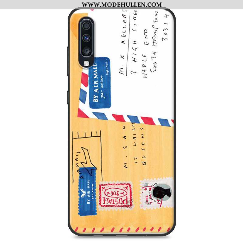 Hülle Samsung Galaxy A70 Silikon Case Schutz Handy Netto Rot Kratzfest Case Einfassung Gelbe