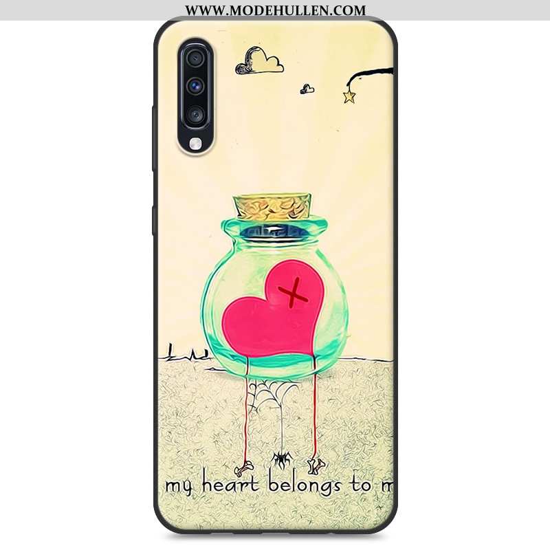 Hülle Samsung Galaxy A70 Silikon Case Schutz Handy Netto Rot Kratzfest Case Einfassung Gelbe