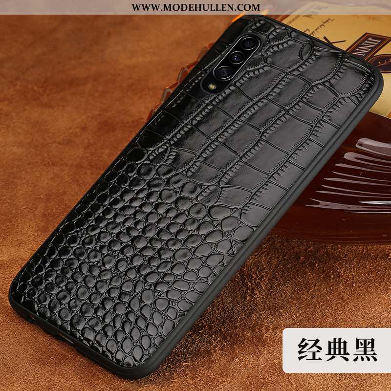Hülle Samsung Galaxy A70 Trend Schutz Krokodilmuster Persönlichkeit Handy Business Braun