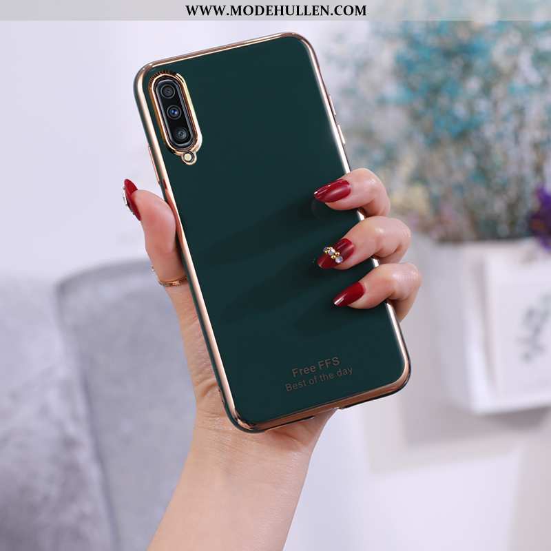 Hülle Samsung Galaxy A70 Trend Super Kuh Schutz Grau Case Grün