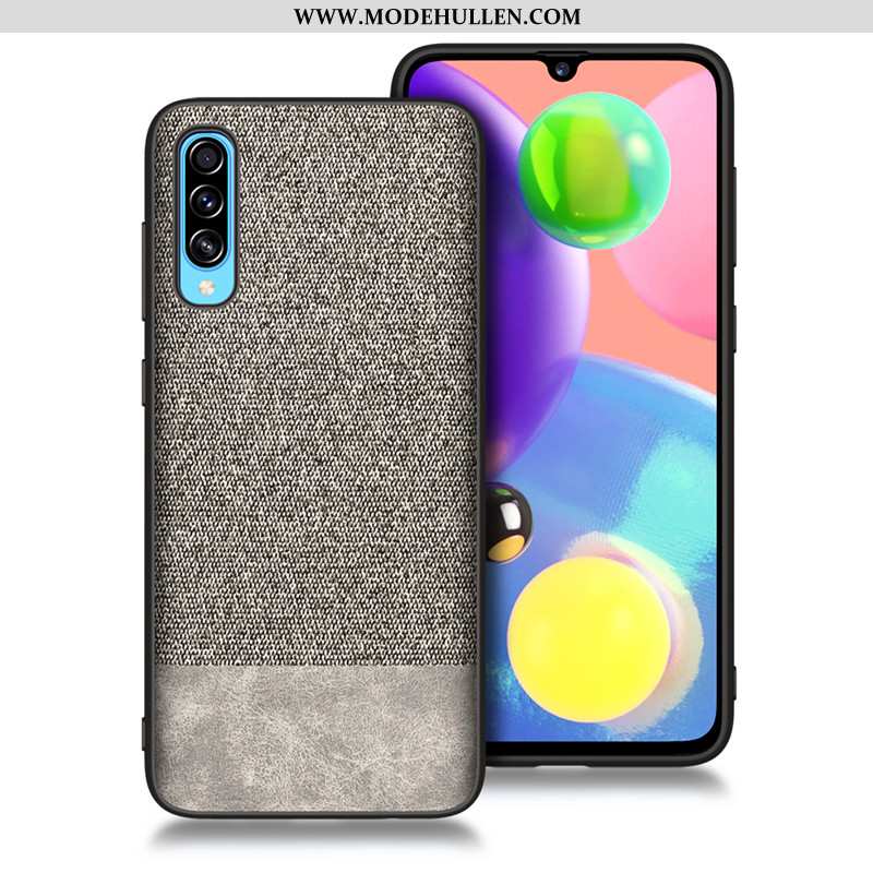 Hülle Samsung Galaxy A70 Weiche Silikon Case Stoff Anti-sturz Muster Schutz Blau