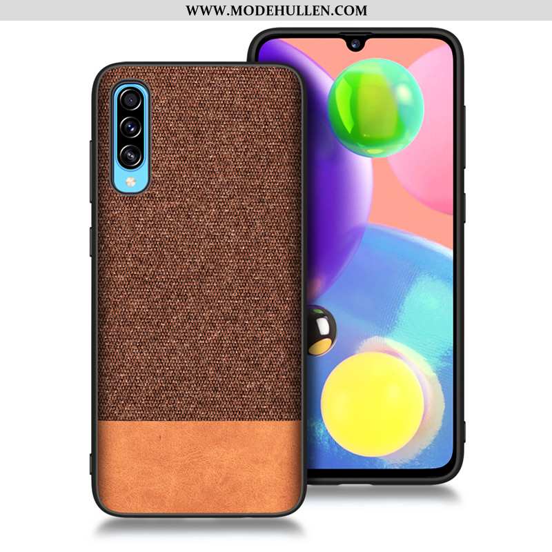 Hülle Samsung Galaxy A70 Weiche Silikon Case Stoff Anti-sturz Muster Schutz Blau