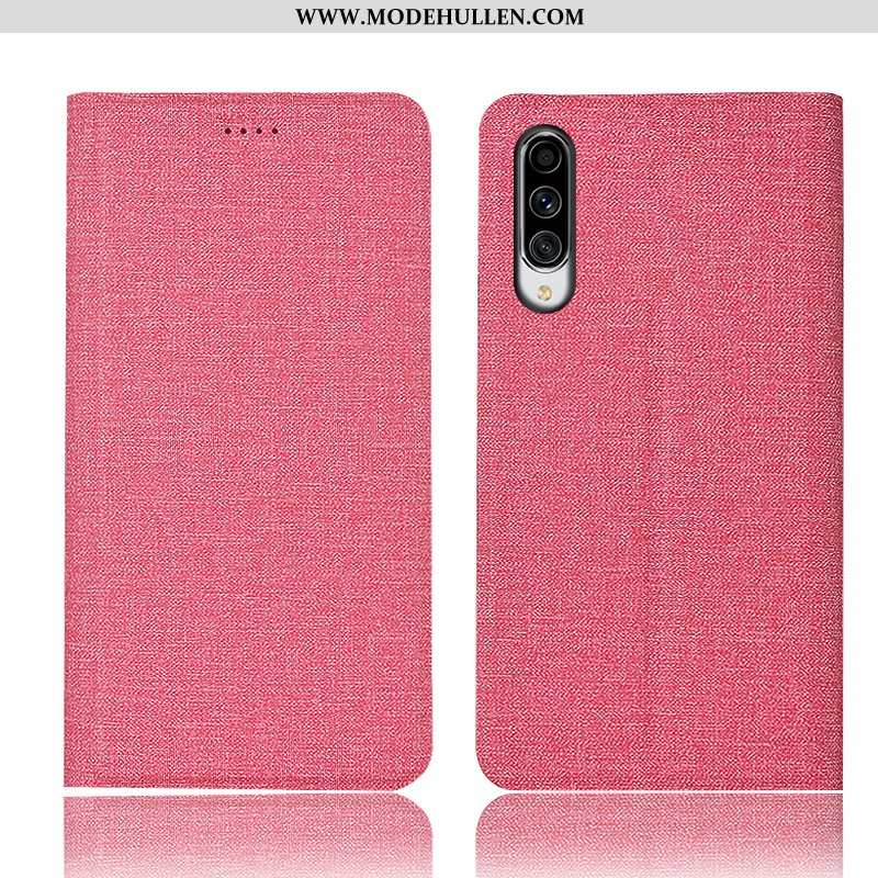 Hülle Samsung Galaxy A70s Baumwolle Und Leinen Schutz Alles Inklusive Handy Case Folio Blau