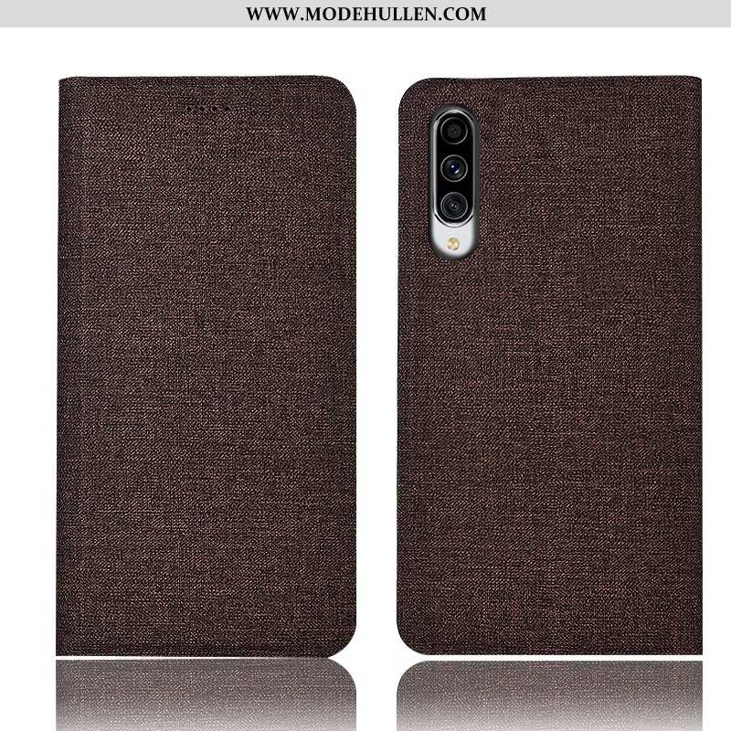 Hülle Samsung Galaxy A70s Baumwolle Und Leinen Schutz Alles Inklusive Handy Case Folio Blau