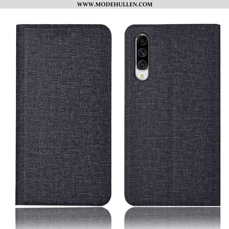 Hülle Samsung Galaxy A70s Baumwolle Und Leinen Schutz Alles Inklusive Handy Case Folio Blau