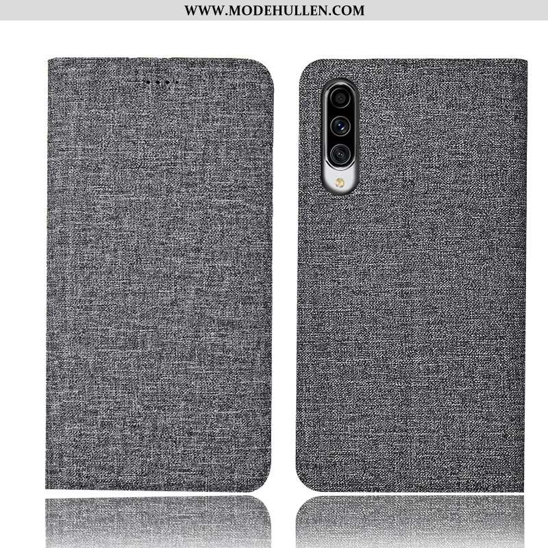 Hülle Samsung Galaxy A70s Baumwolle Und Leinen Schutz Alles Inklusive Handy Case Folio Blau