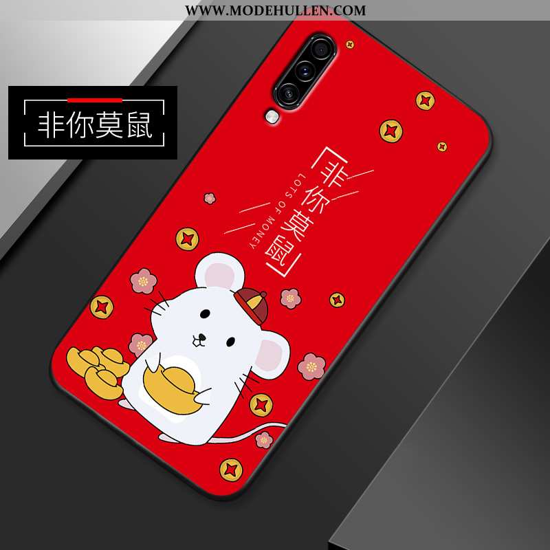 Hülle Samsung Galaxy A70s Dünne Silikon Handy Super Nubuck Trend Case Grau