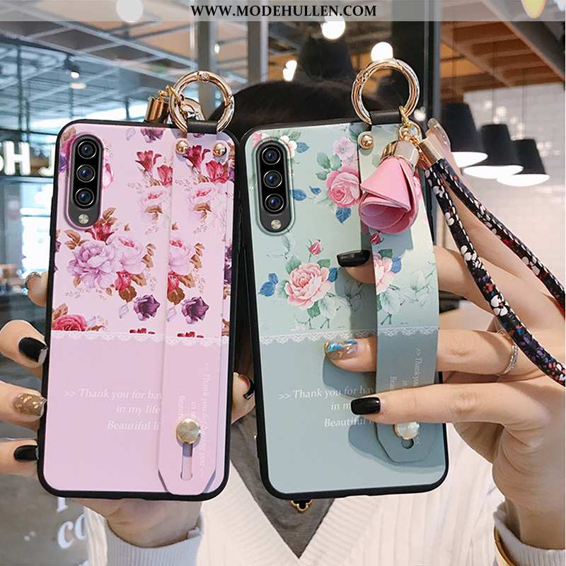 Hülle Samsung Galaxy A70s Nubuck Trend Schutz Weiche Case Handy Anti-sturz Rosa