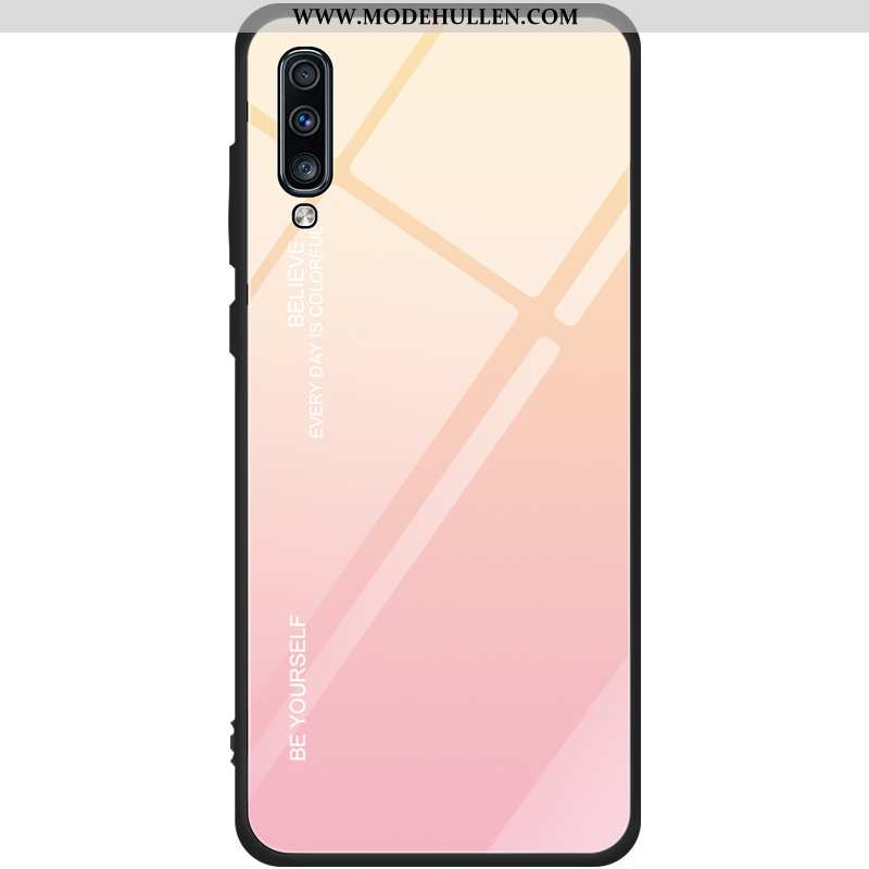 Hülle Samsung Galaxy A70s Persönlichkeit Trend Glas Anti-sturz Liebhaber Netto Rot Handy Rosa