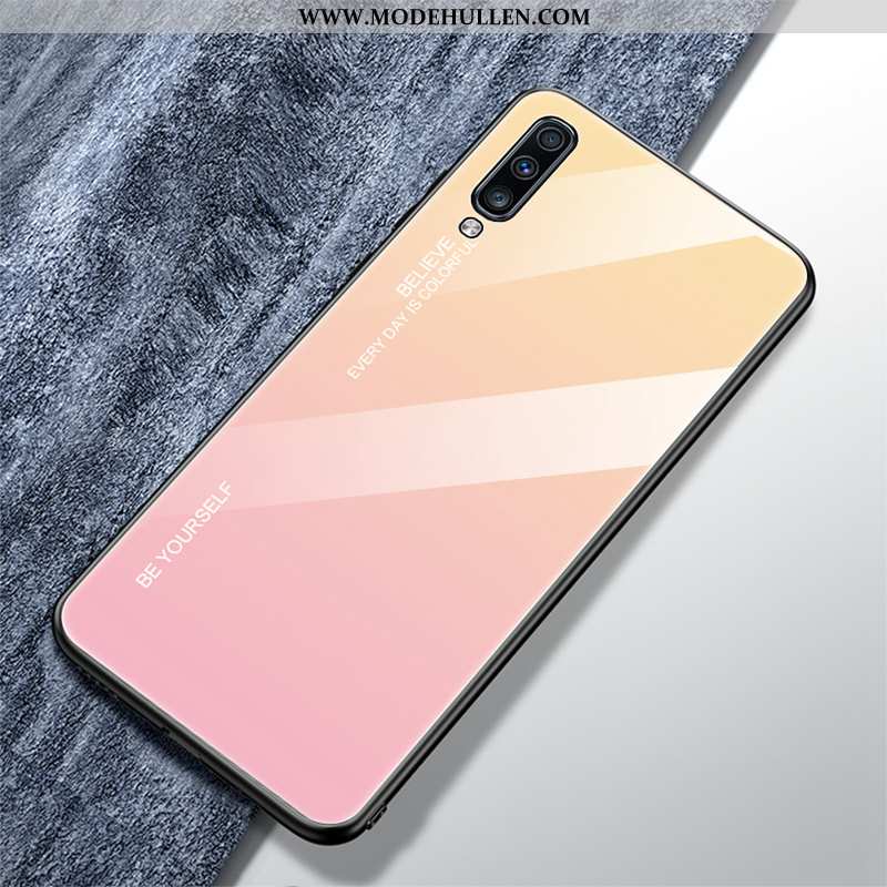 Hülle Samsung Galaxy A70s Persönlichkeit Trend Glas Anti-sturz Liebhaber Netto Rot Handy Rosa