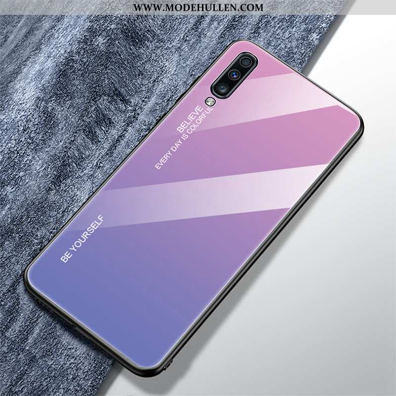 Hülle Samsung Galaxy A70s Persönlichkeit Trend Glas Anti-sturz Liebhaber Netto Rot Handy Rosa