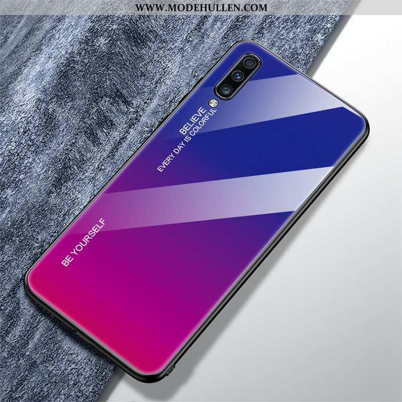 Hülle Samsung Galaxy A70s Persönlichkeit Trend Glas Anti-sturz Liebhaber Netto Rot Handy Rosa