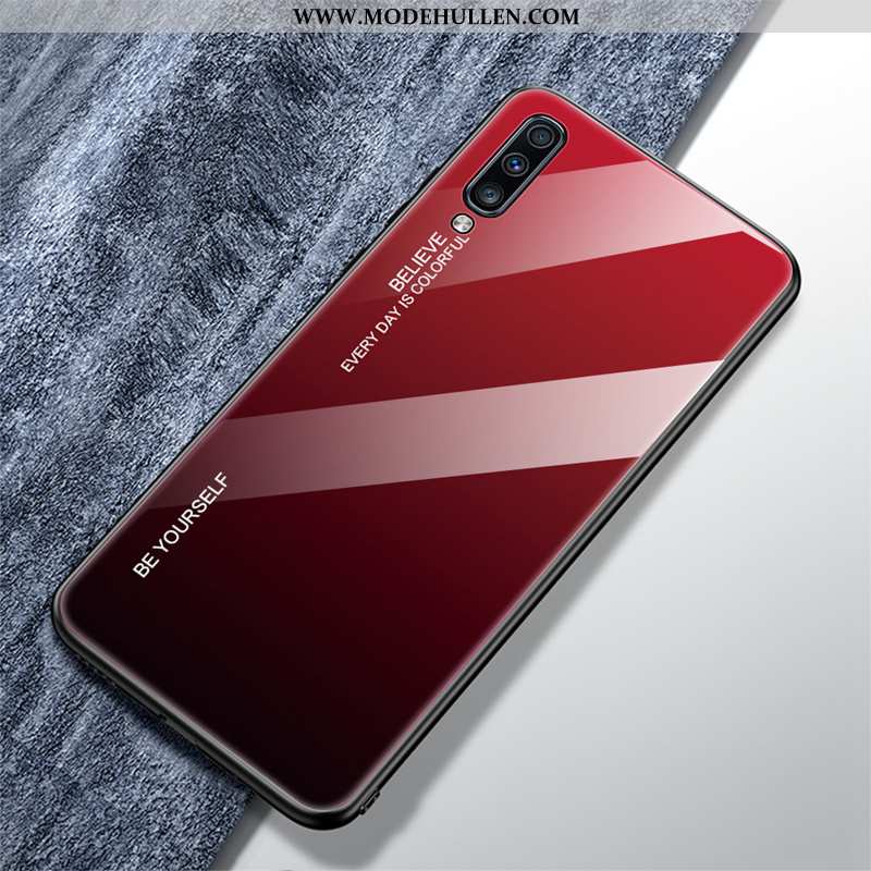 Hülle Samsung Galaxy A70s Persönlichkeit Trend Glas Anti-sturz Liebhaber Netto Rot Handy Rosa