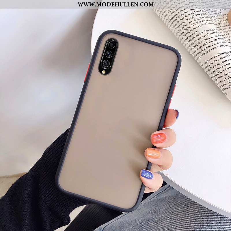 Hülle Samsung Galaxy A70s Weiche Schutz Trend Einfach Transparent Case Handy Schwarz