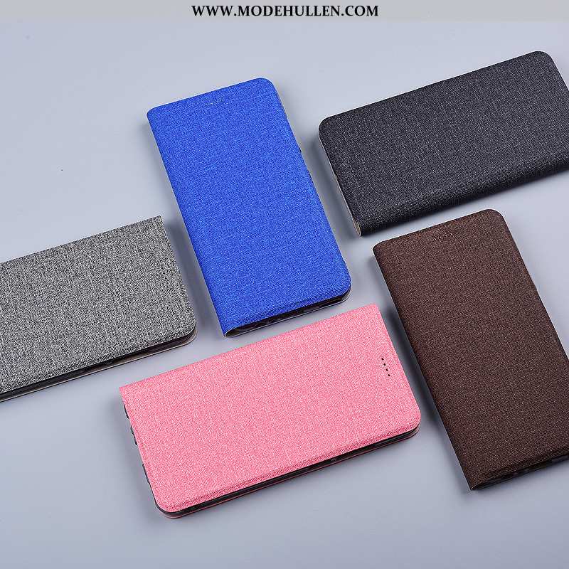 Hülle Samsung Galaxy A71 Baumwolle Und Leinen Lederhülle Case Anti-sturz Handy Rosa