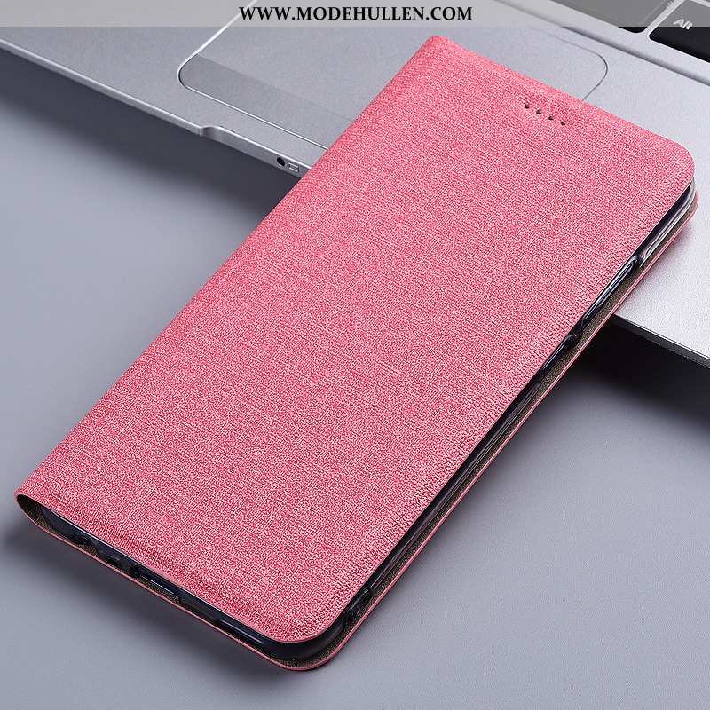 Hülle Samsung Galaxy A71 Baumwolle Und Leinen Lederhülle Case Anti-sturz Handy Rosa