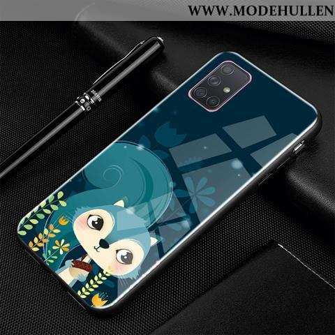 Hülle Samsung Galaxy A71 Glas Persönlichkeit Karikatur Schutz Handy Trend Schwarz