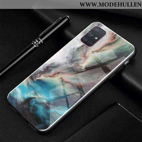 Hülle Samsung Galaxy A71 Glas Persönlichkeit Karikatur Schutz Handy Trend Schwarz