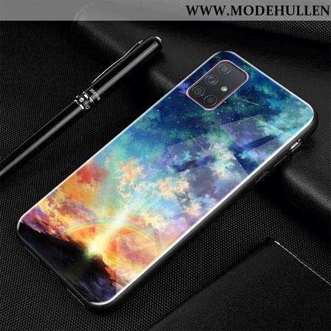 Hülle Samsung Galaxy A71 Glas Persönlichkeit Karikatur Schutz Handy Trend Schwarz