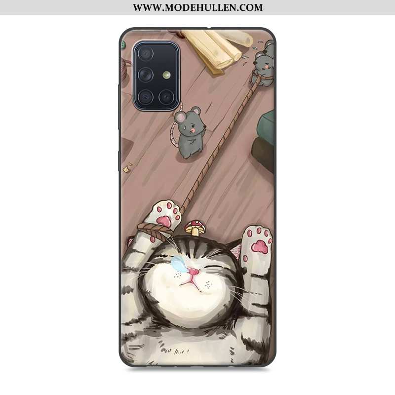 Hülle Samsung Galaxy A71 Karikatur Trend Case Kreativ Sterne Handy Silikon Grau