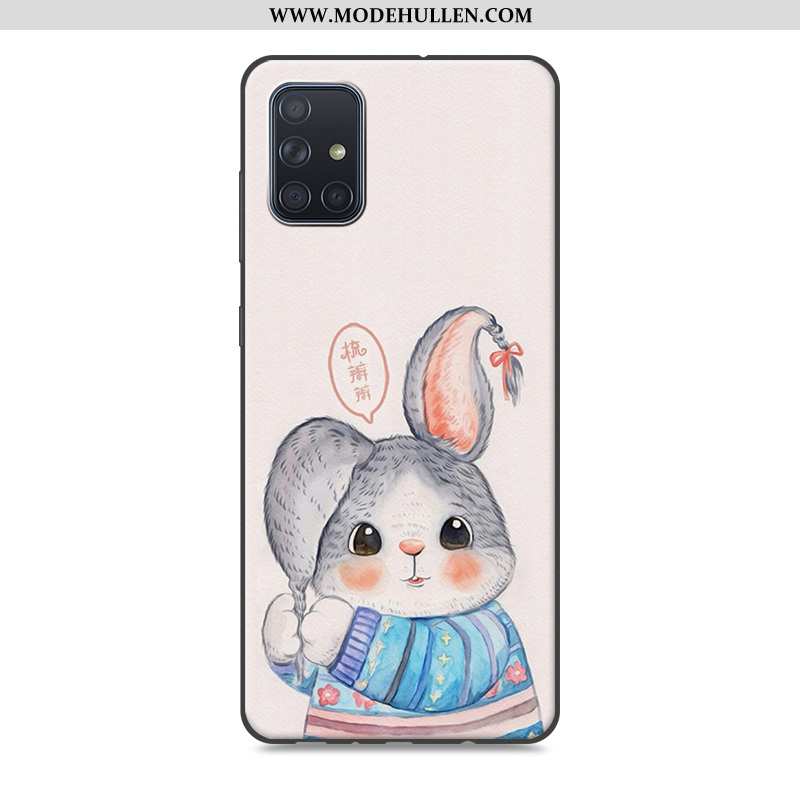 Hülle Samsung Galaxy A71 Karikatur Trend Case Kreativ Sterne Handy Silikon Grau