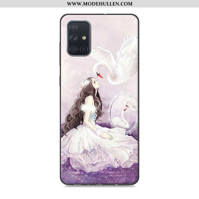 Hülle Samsung Galaxy A71 Karikatur Trend Case Kreativ Sterne Handy Silikon Grau