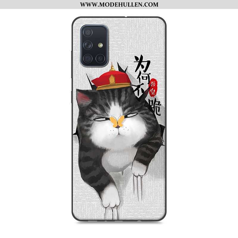 Hülle Samsung Galaxy A71 Karikatur Trend Case Kreativ Sterne Handy Silikon Grau