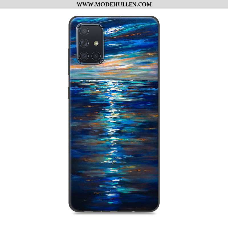 Hülle Samsung Galaxy A71 Karikatur Trend Case Kreativ Sterne Handy Silikon Grau