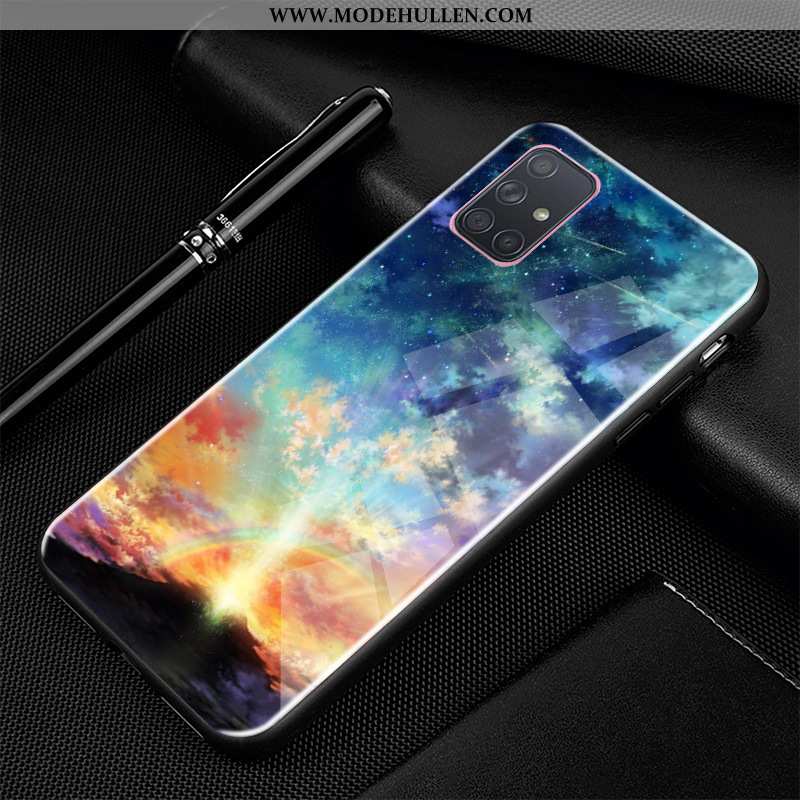 Hülle Samsung Galaxy A71 Karikatur Trend Weiche Angepasst Schwarz Glas Einfassung