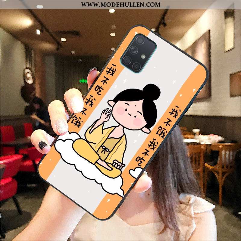 Hülle Samsung Galaxy A71 Kreativ Karikatur Gelb Silikon Trend Schutz Gelbe