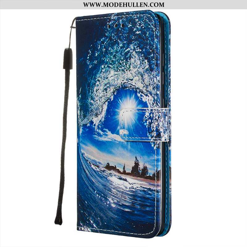 Hülle Samsung Galaxy A71 Lederhülle Persönlichkeit Sterne Karte Handy Weiche Folio Rosa