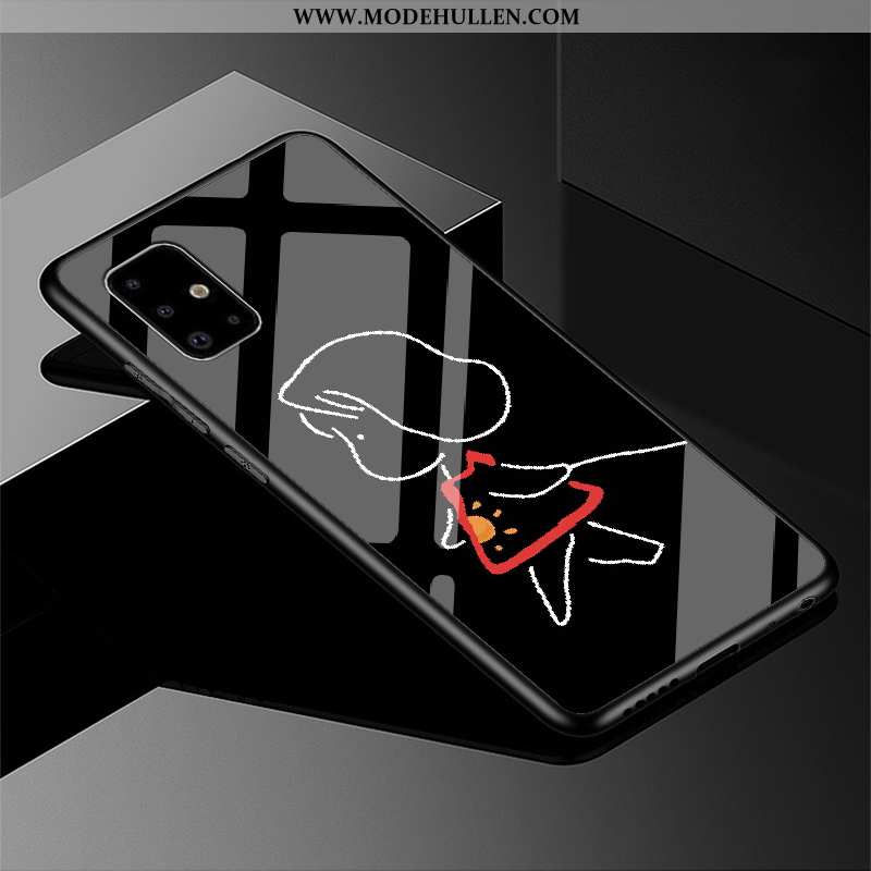 Hülle Samsung Galaxy A71 Schutz Glas Schwarz Sterne Case Wind