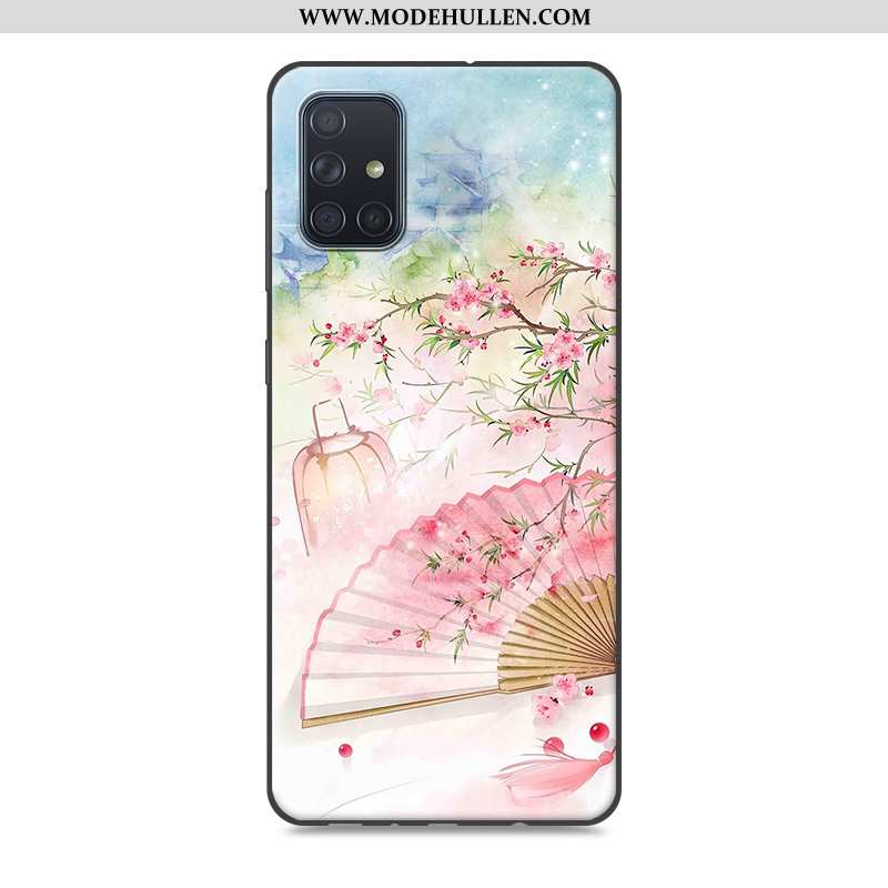 Hülle Samsung Galaxy A71 Silikon Schutz Retro Rosa Case Sterne