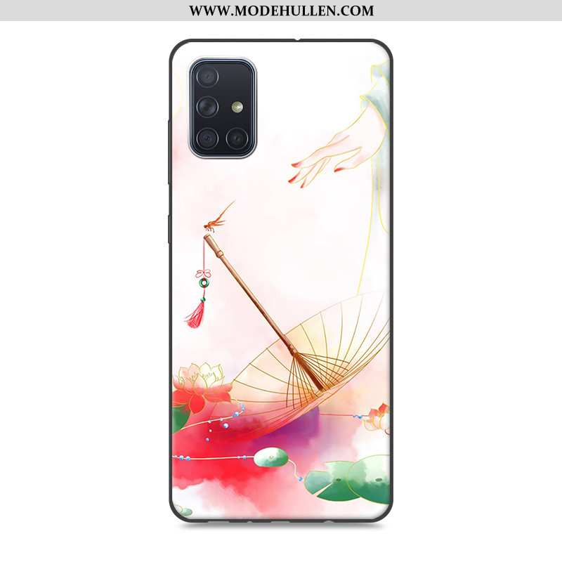 Hülle Samsung Galaxy A71 Silikon Schutz Retro Rosa Case Sterne