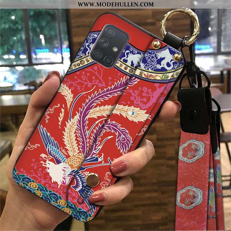 Hülle Samsung Galaxy A71 Weiche Schutz Handy Sterne Wind Chinesische Art Gelbe