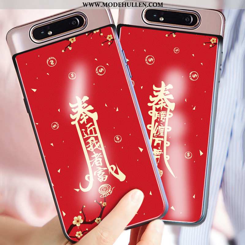 Hülle Samsung Galaxy A80 Kreativ Silikon Chinesische Art Schutz Rot Anti-sturz Einfassung Rote