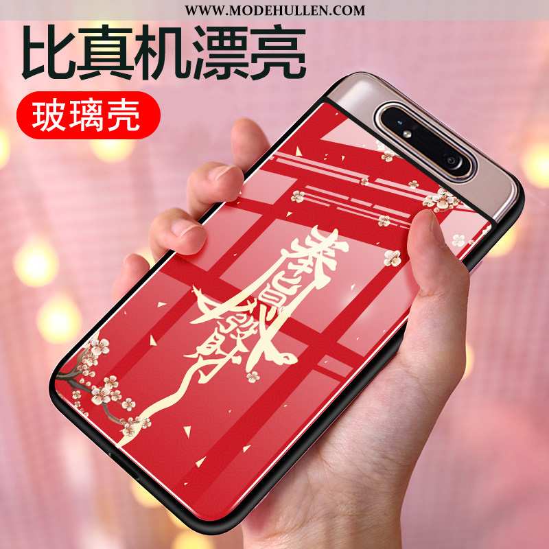 Hülle Samsung Galaxy A80 Kreativ Silikon Chinesische Art Schutz Rot Anti-sturz Einfassung Rote