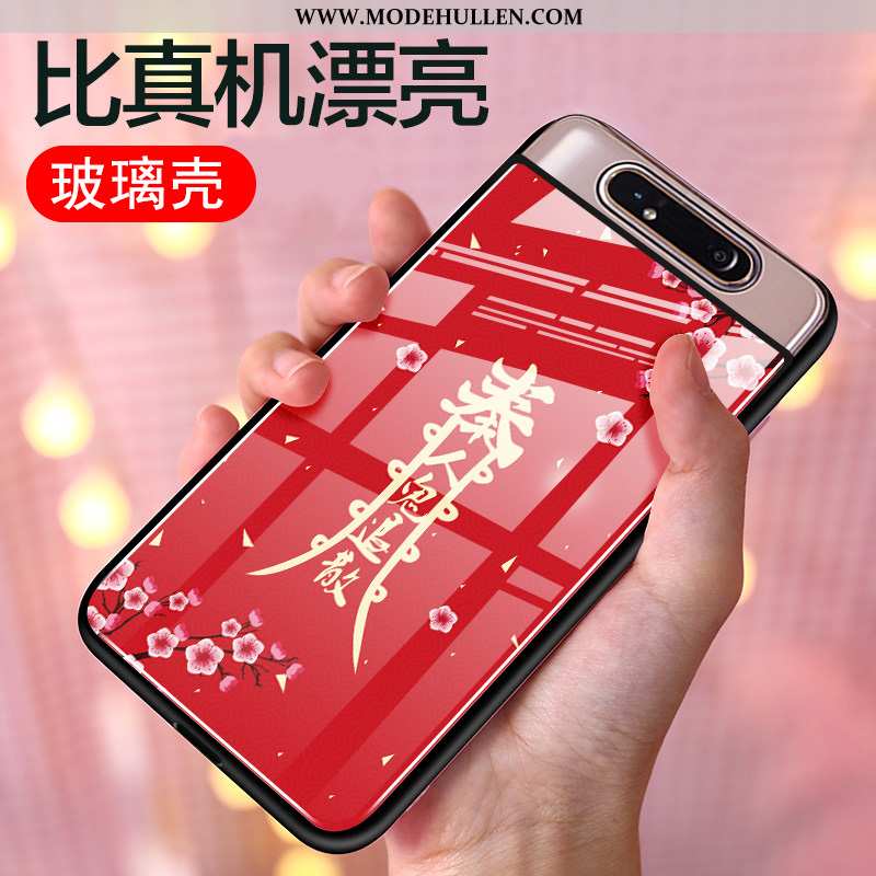 Hülle Samsung Galaxy A80 Kreativ Silikon Chinesische Art Schutz Rot Anti-sturz Einfassung Rote