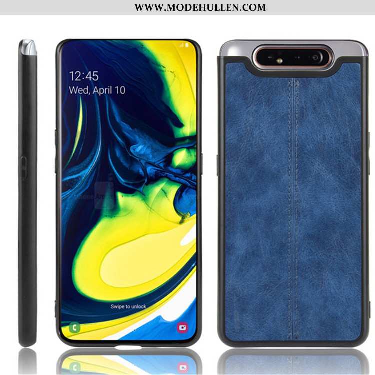 Hülle Samsung Galaxy A80 Leder Schutz Schwarz Handy Sterne Anti-sturz