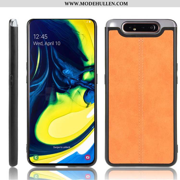 Hülle Samsung Galaxy A80 Leder Schutz Schwarz Handy Sterne Anti-sturz