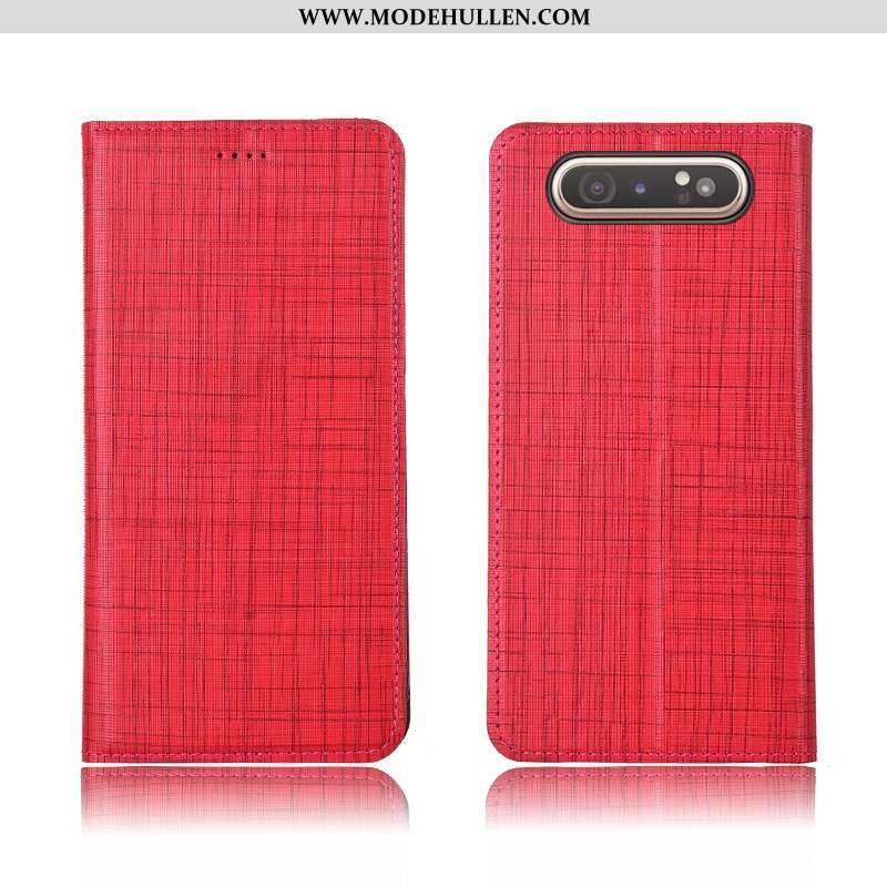 Hülle Samsung Galaxy A80 Silikon Schutz Handy Sterne Rot Case Anti-sturz Rote