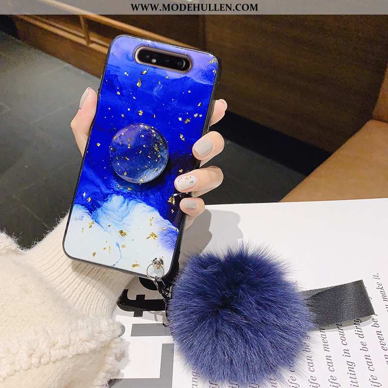 Hülle Samsung Galaxy A80 Silikon Weiche Anti-sturz Case Alles Inklusive Handy Blau