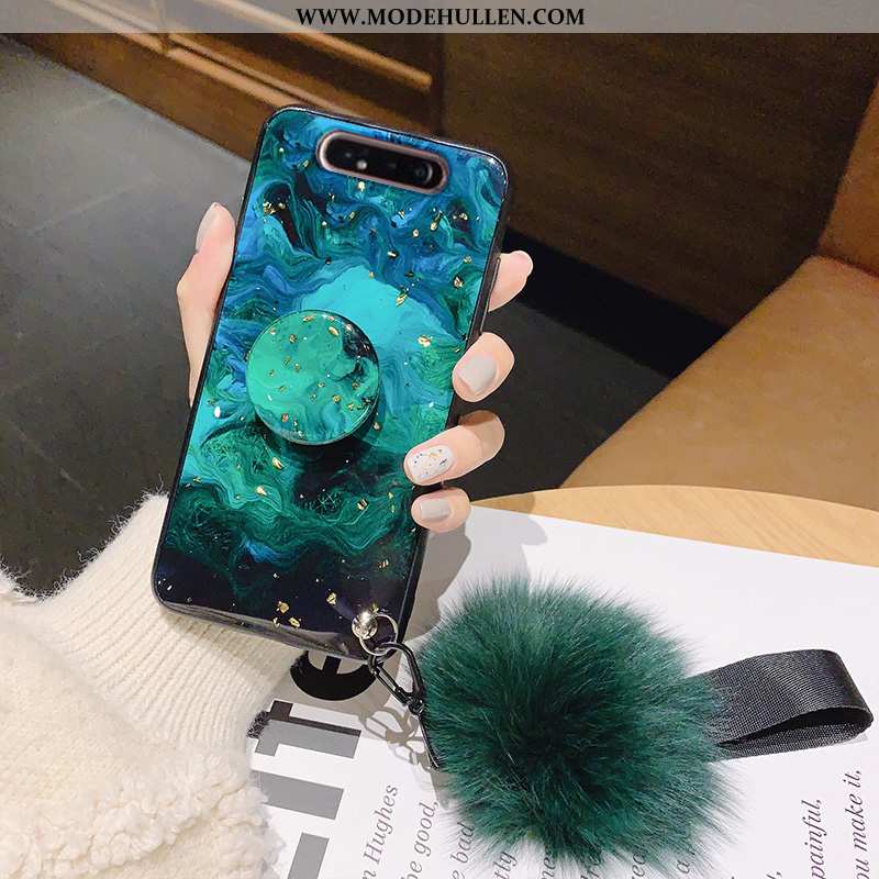 Hülle Samsung Galaxy A80 Silikon Weiche Anti-sturz Case Alles Inklusive Handy Blau
