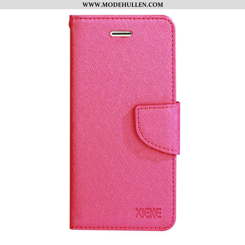 Hülle Samsung Galaxy A80 Trend Weiche Handy Lederhülle Folio Rot Rosa