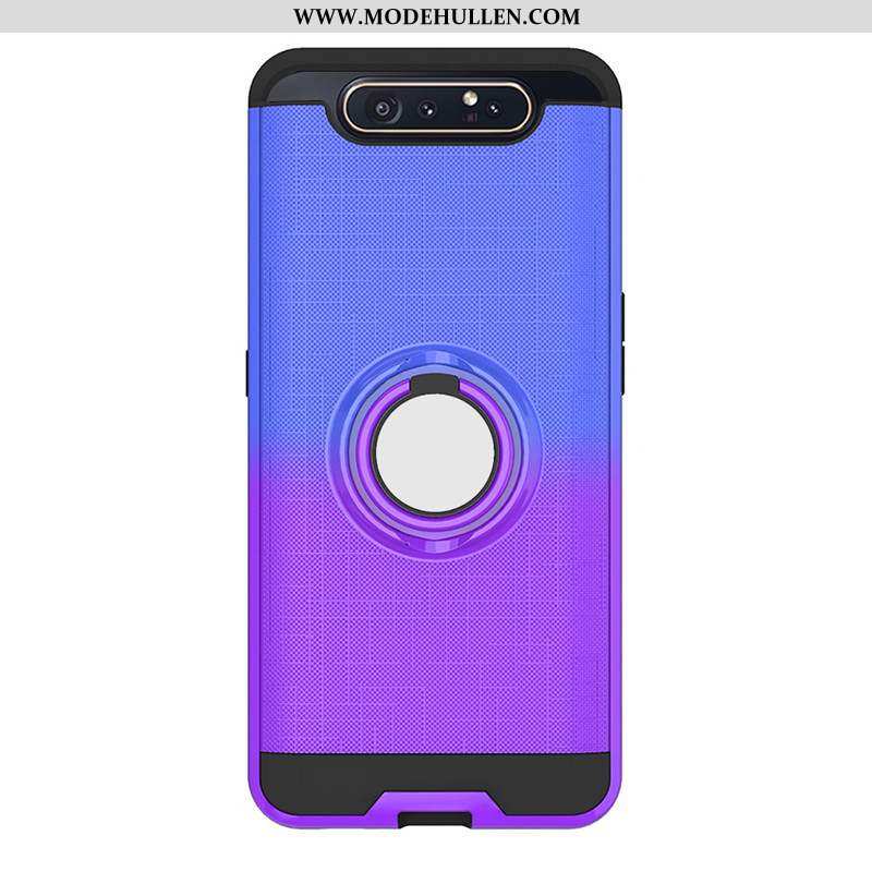 Hülle Samsung Galaxy A80 Weiche Schutz Case Handy Schnalle Sterne Lila