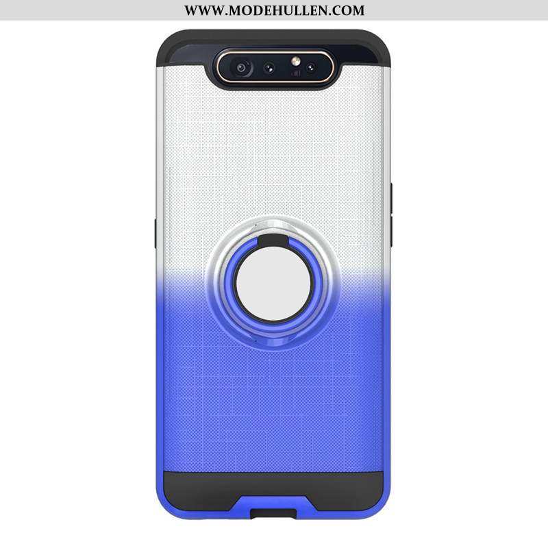 Hülle Samsung Galaxy A80 Weiche Schutz Case Handy Schnalle Sterne Lila